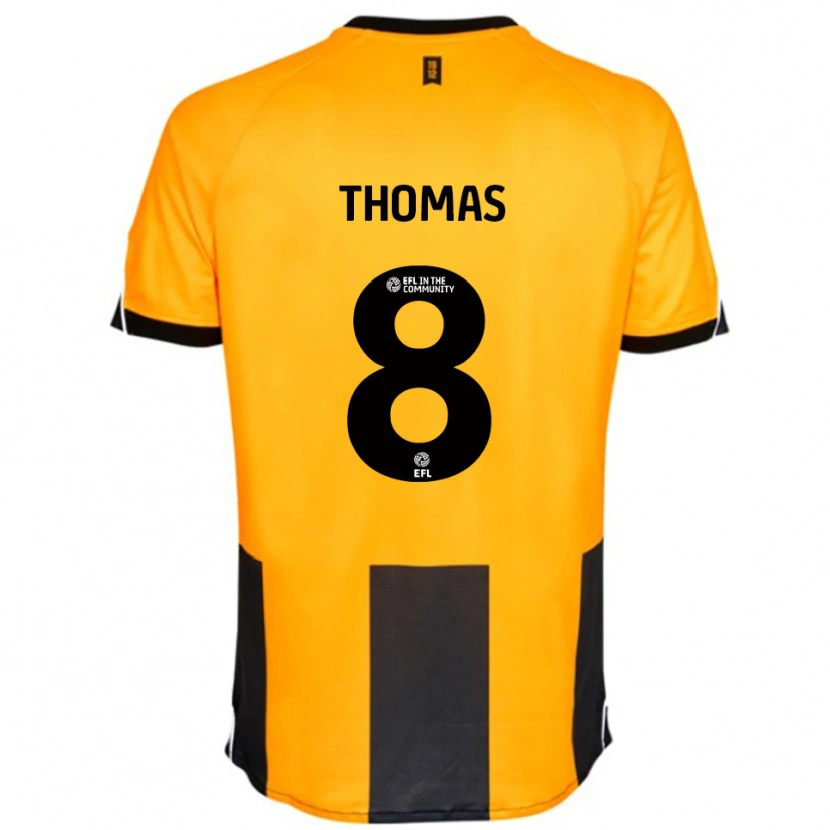 Danxen Homem Camisola George Thomas #8 Laranja Preto Principal 2025/26 Camisa