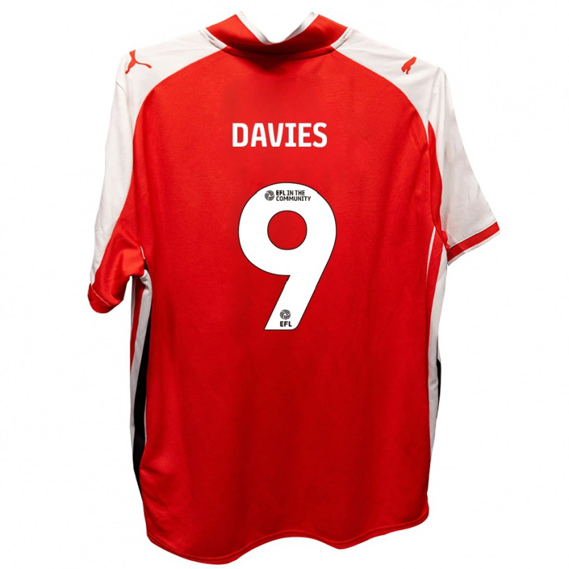 Danxen Homem Camisola Will Davies #9 Vermelho Branco Principal 2025/26 Camisa