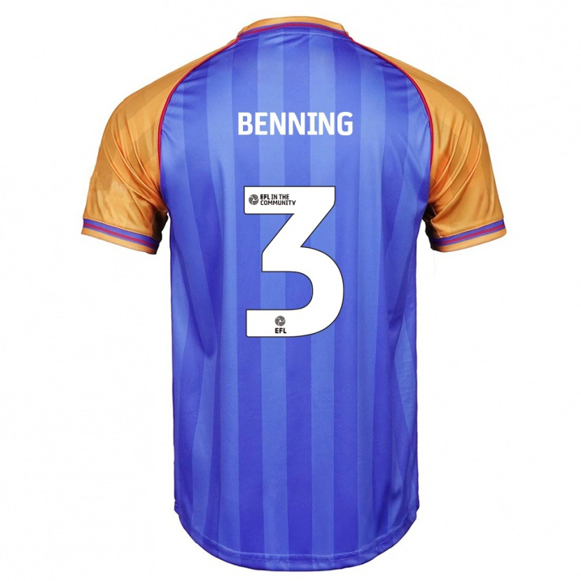 Danxen Homem Camisola Mal Benning #3 Azul Laranja Principal 2025/26 Camisa