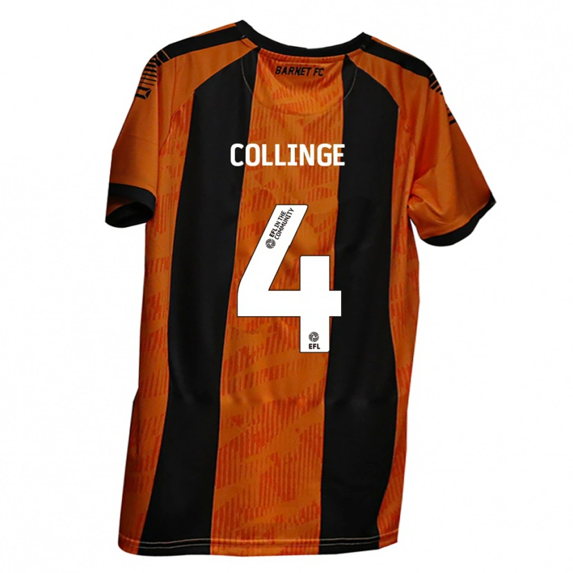 Danxen Homem Camisola Danny Collinge #4 Laranja Preto Principal 2025/26 Camisa