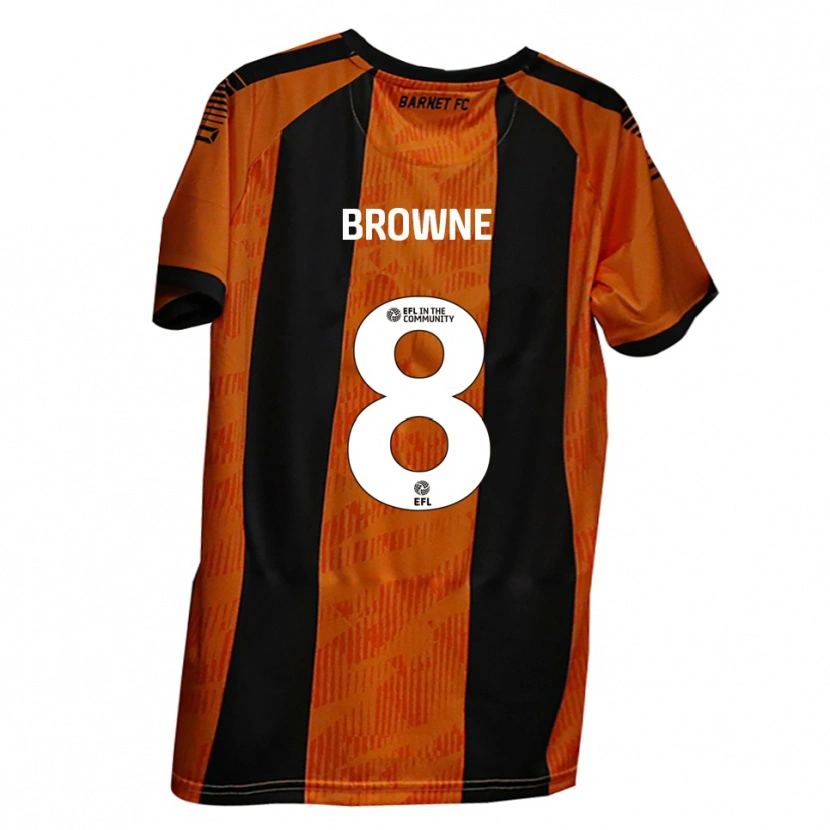 Danxen Homem Camisola Rhys Browne #8 Laranja Preto Principal 2025/26 Camisa