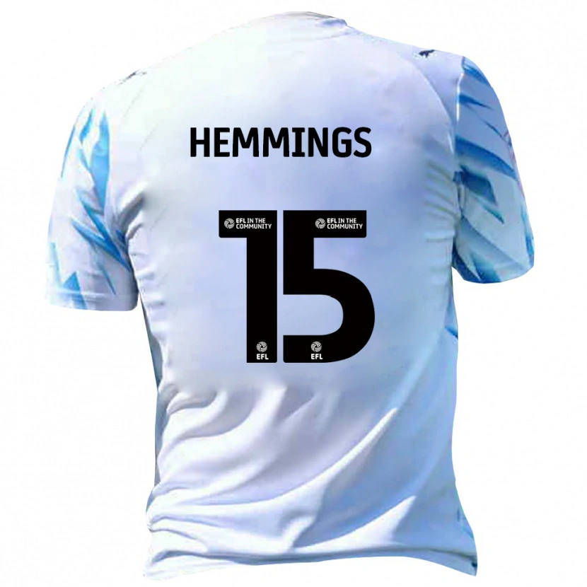 Danxen Homem Camisola Kane Hemmings #15 Branco Azul Celeste Principal 2025/26 Camisa