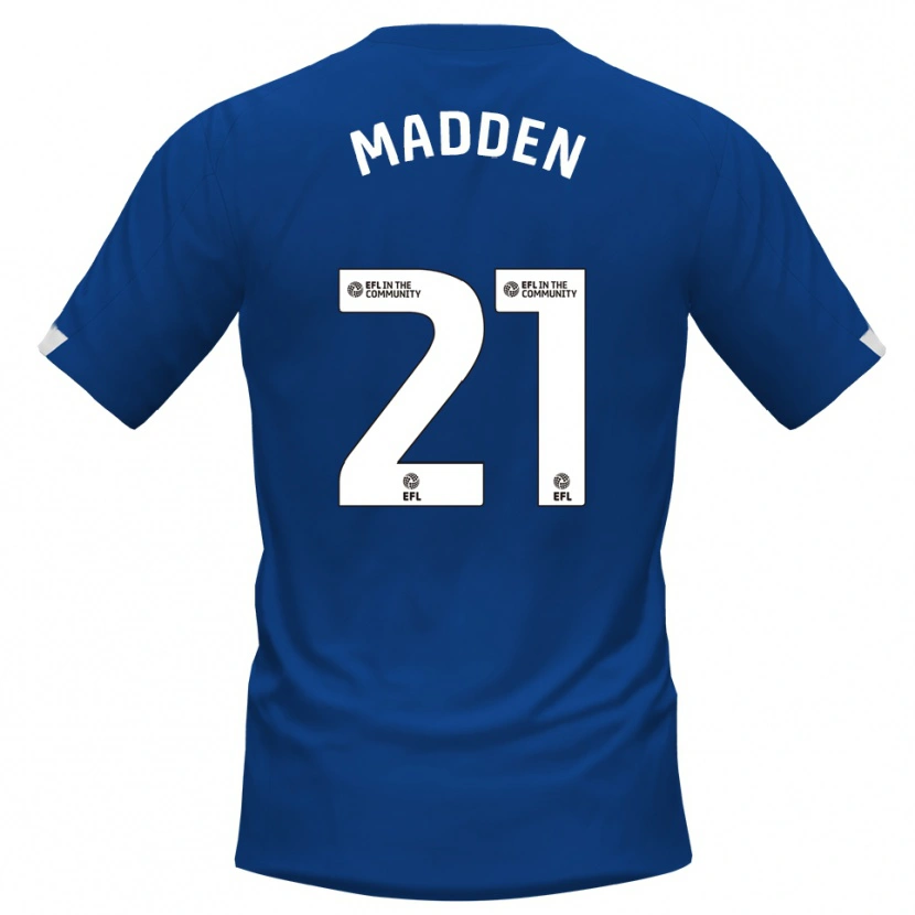 Danxen Homem Camisola Paddy Madden #21 Azul Branco Principal 2025/26 Camisa