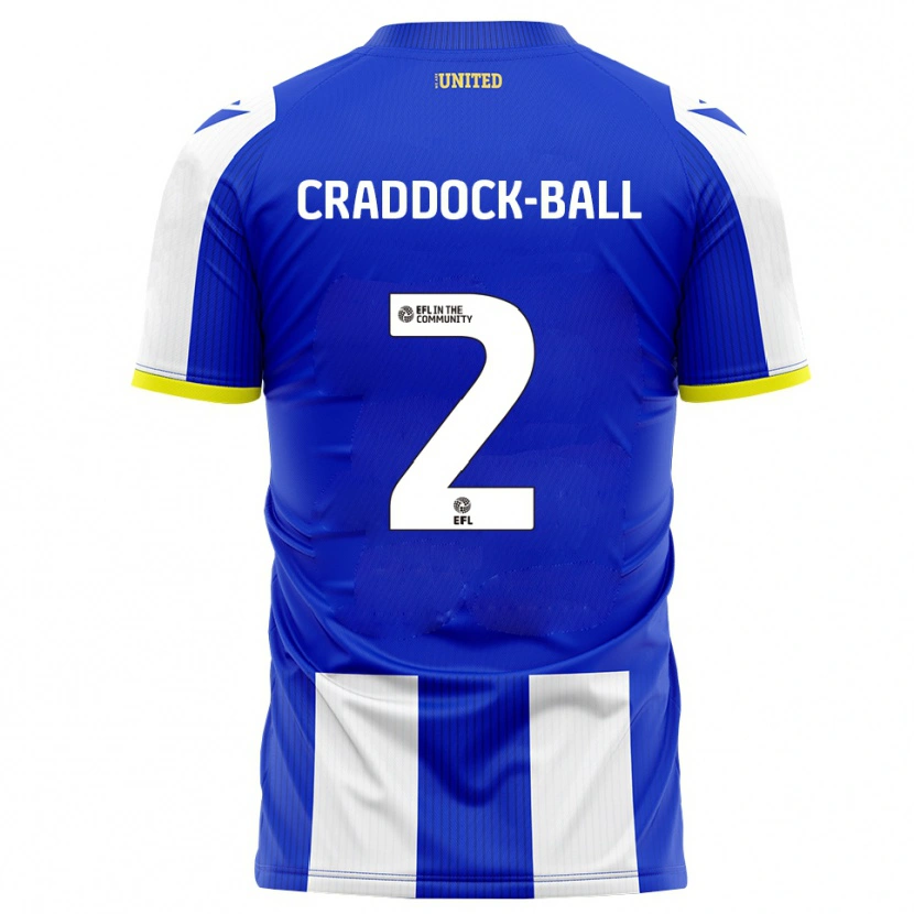 Danxen Homem Camisola Jac Craddock-Ball #2 Azul Branco Principal 2025/26 Camisa
