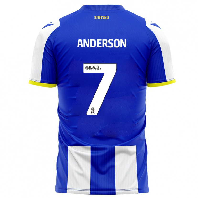 Danxen Homem Camisola Harry Anderson #7 Azul Branco Principal 2025/26 Camisa