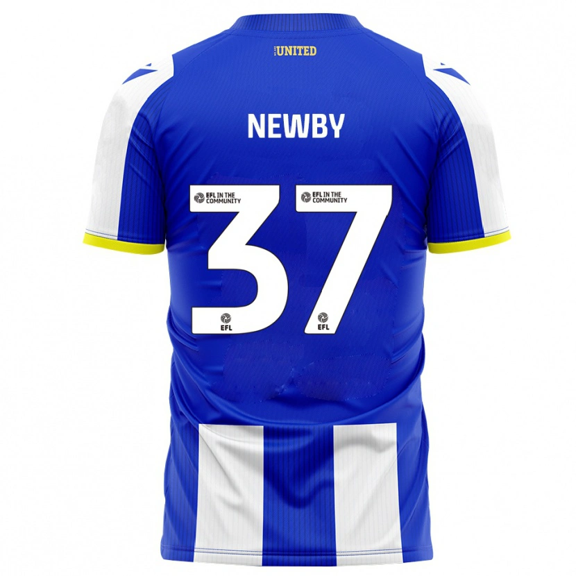 Danxen Homem Camisola Alfie Newby #37 Azul Branco Principal 2025/26 Camisa