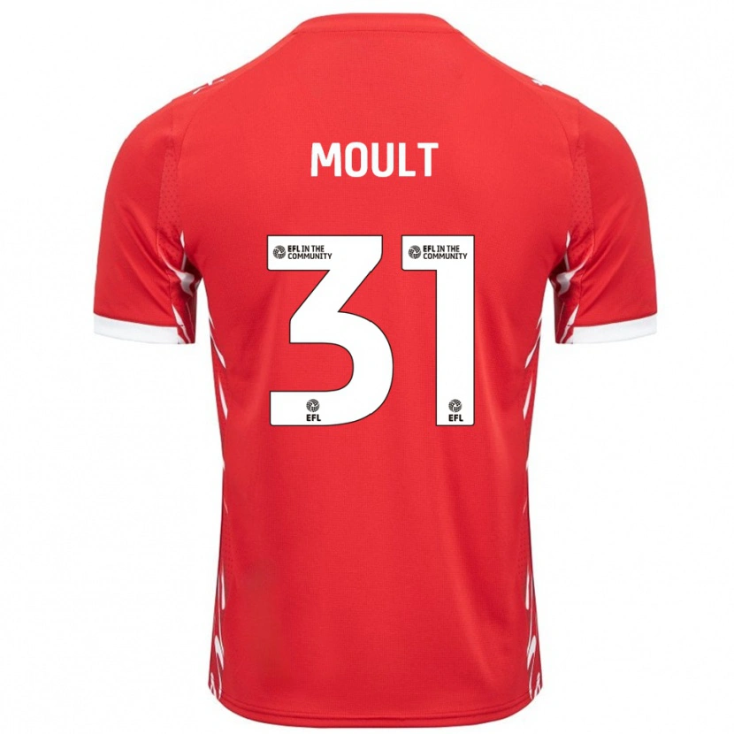 Danxen Homem Camisola Louis Moult #31 Vermelho Branco Principal 2025/26 Camisa