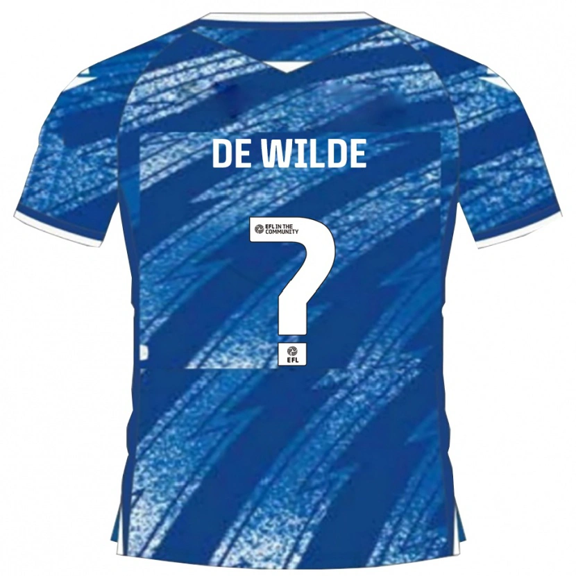 Danxen Homem Camisola William De Wilde #0 Azul Branco Principal 2025/26 Camisa