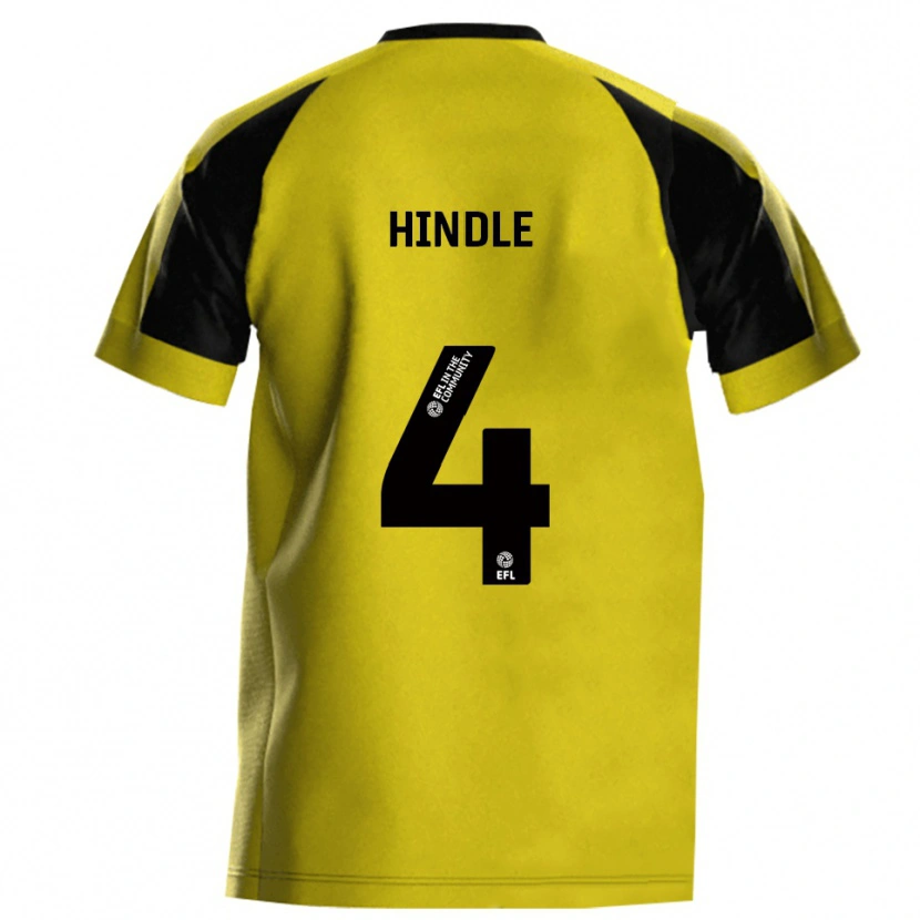 Danxen Homem Camisola Harry Hindle #4 Amarelo Cinza Principal 2025/26 Camisa