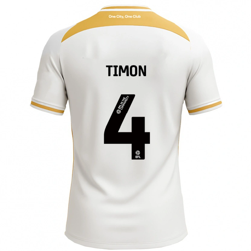 Danxen Homem Camisola Amelie Timon #4 Branco Dourado Principal 2025/26 Camisa