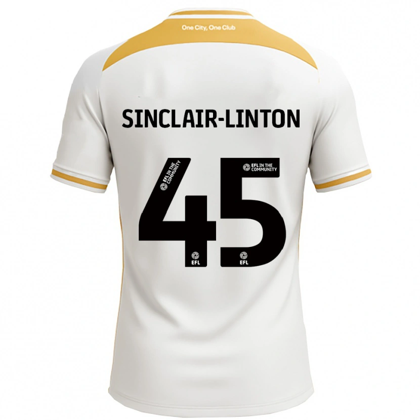 Danxen Homem Camisola Kobe Sinclair-Linton #45 Branco Dourado Principal 2025/26 Camisa