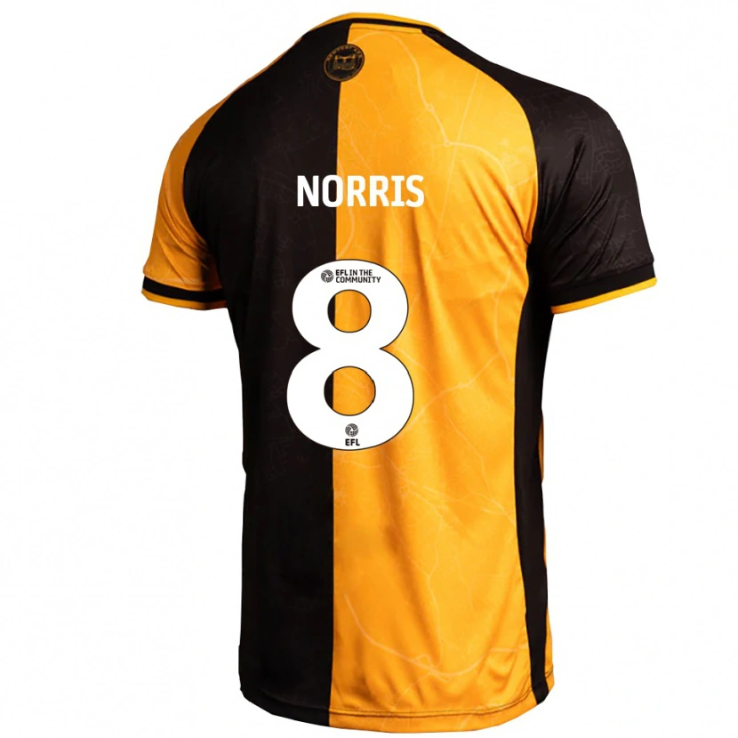 Danxen Homem Camisola Jac Norris #8 Amarelo Preto Principal 2025/26 Camisa