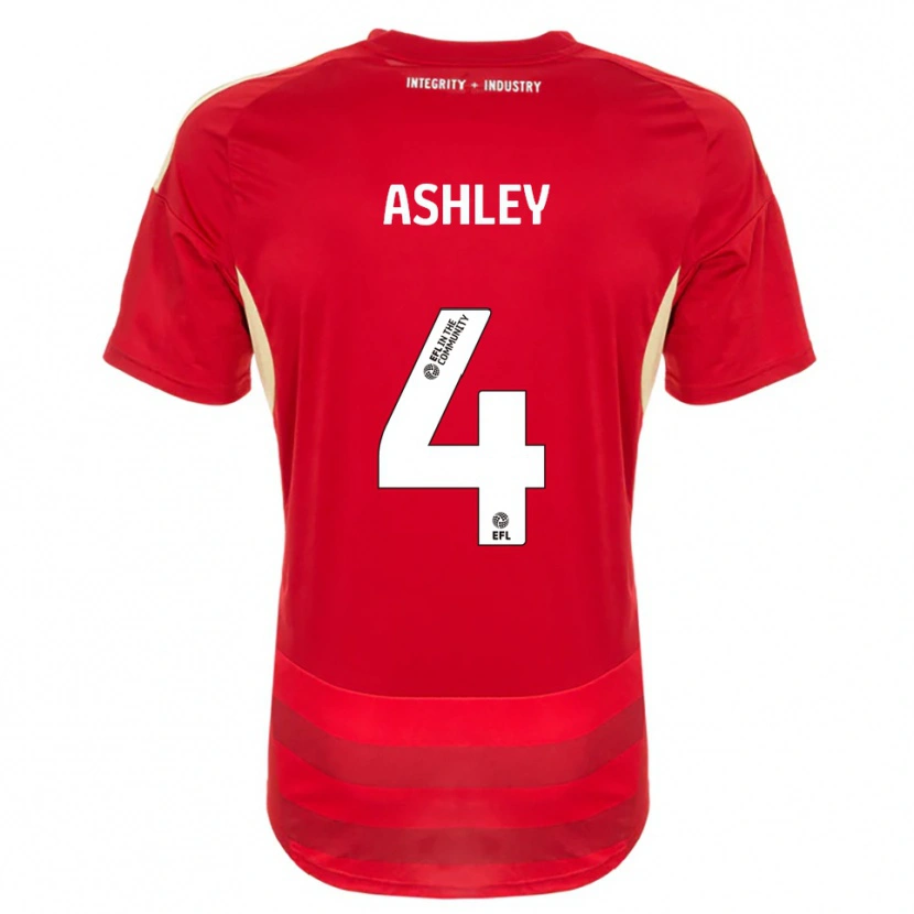 Danxen Homem Camisola Ossama Ashley #4 Vermelho Branco Principal 2025/26 Camisa