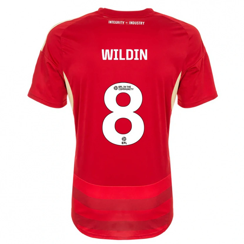 Danxen Homem Camisola Mia Wildin #8 Vermelho Branco Principal 2025/26 Camisa