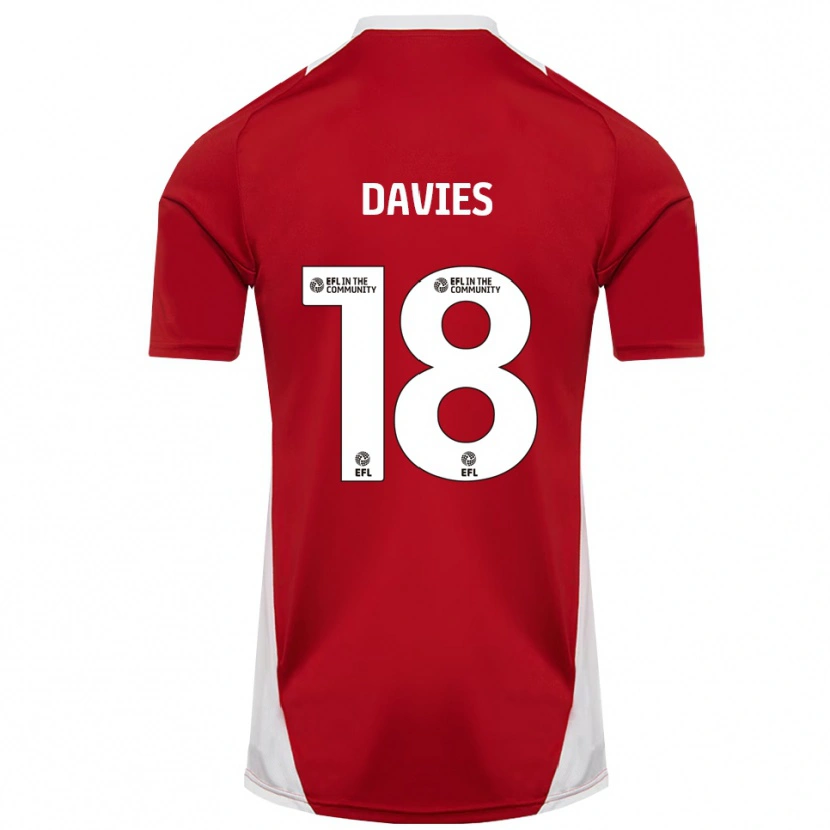 Danxen Homem Camisola Libby Davies #18 Vermelho Branco Dourado Principal 2025/26 Camisa