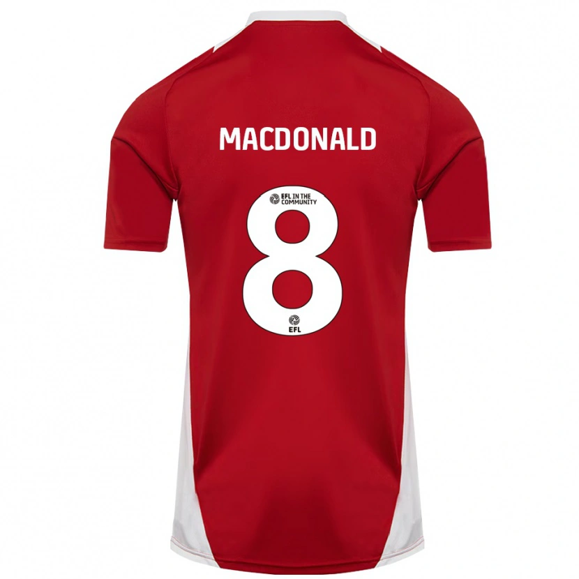 Danxen Homem Camisola Taylor Macdonald #8 Vermelho Branco Dourado Principal 2025/26 Camisa