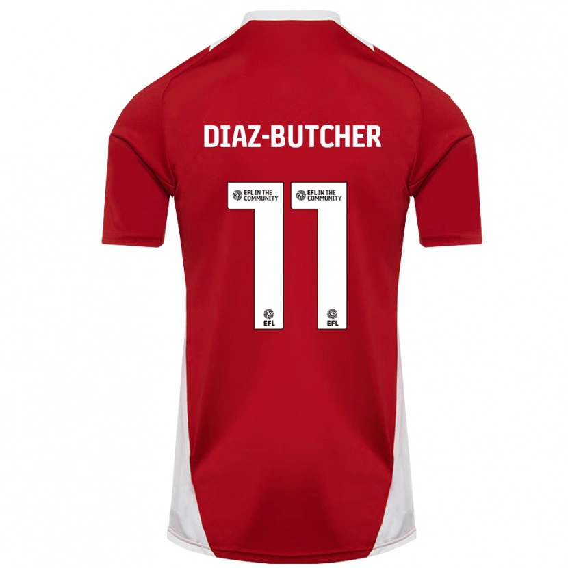 Danxen Homem Camisola Helena Diaz-Butcher #11 Vermelho Branco Dourado Principal 2025/26 Camisa