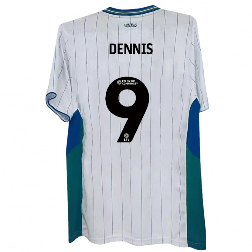 Danxen Homem Camisola Kristian Dennis #9 Branco Verde Azul Principal 2025/26 Camisa
