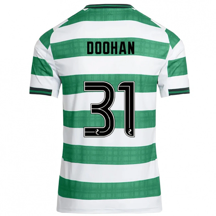 Danxen Homem Camisola Ross Doohan #31 Verde Branco Principal 2025/26 Camisa