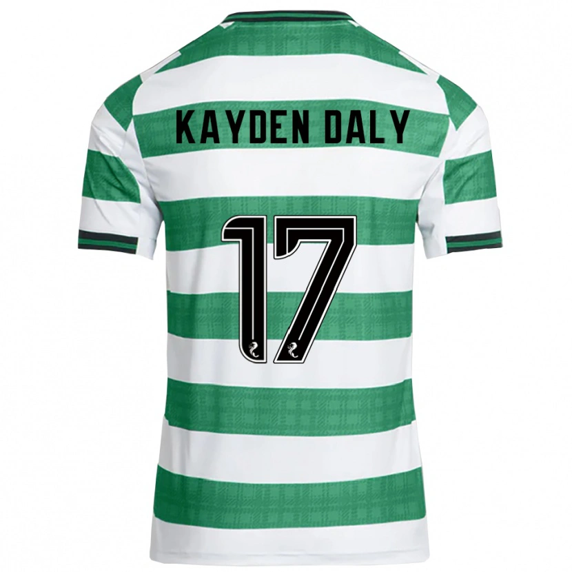 Danxen Homem Camisola Kayden Daly #17 Verde Branco Principal 2025/26 Camisa