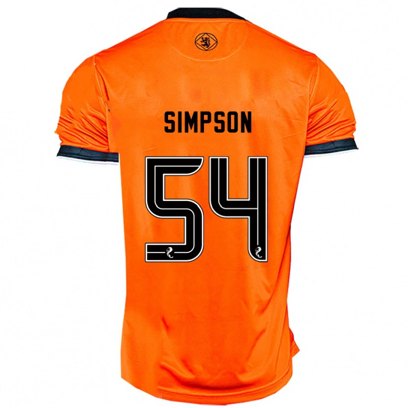 Danxen Homem Camisola Finlay Simpson #54 Laranja Preto Principal 2025/26 Camisa