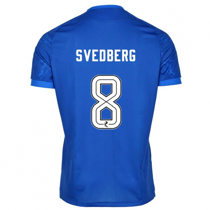 Danxen Homem Camisola Jonathan Svedberg #8 Azul Branco Principal 2025/26 Camisa