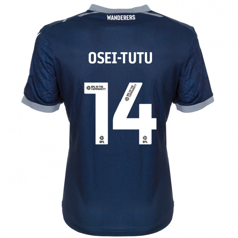 Danxen Homem Camisola Jordi Osei-Tutu #14 Azul Marinho Cinza Alternativa 2025/26 Camisa