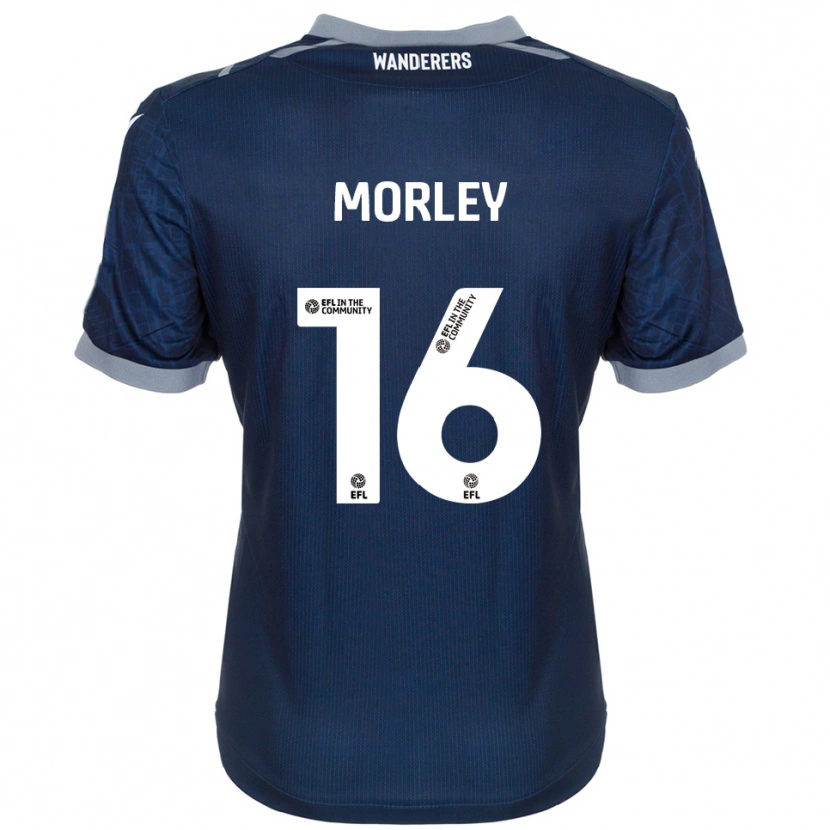 Danxen Homem Camisola Aaron Morley #16 Azul Marinho Cinza Alternativa 2025/26 Camisa