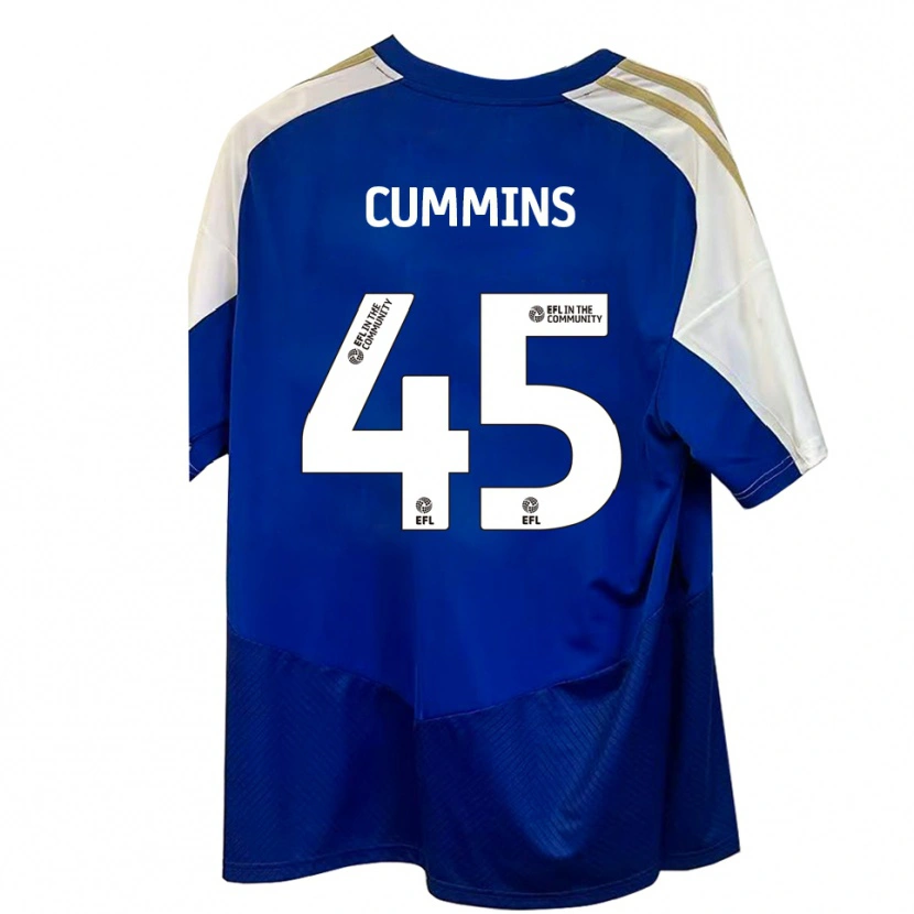 Danxen Homem Camisola Charlie Cummins #45 Azul Branco Dourado Alternativa 2025/26 Camisa