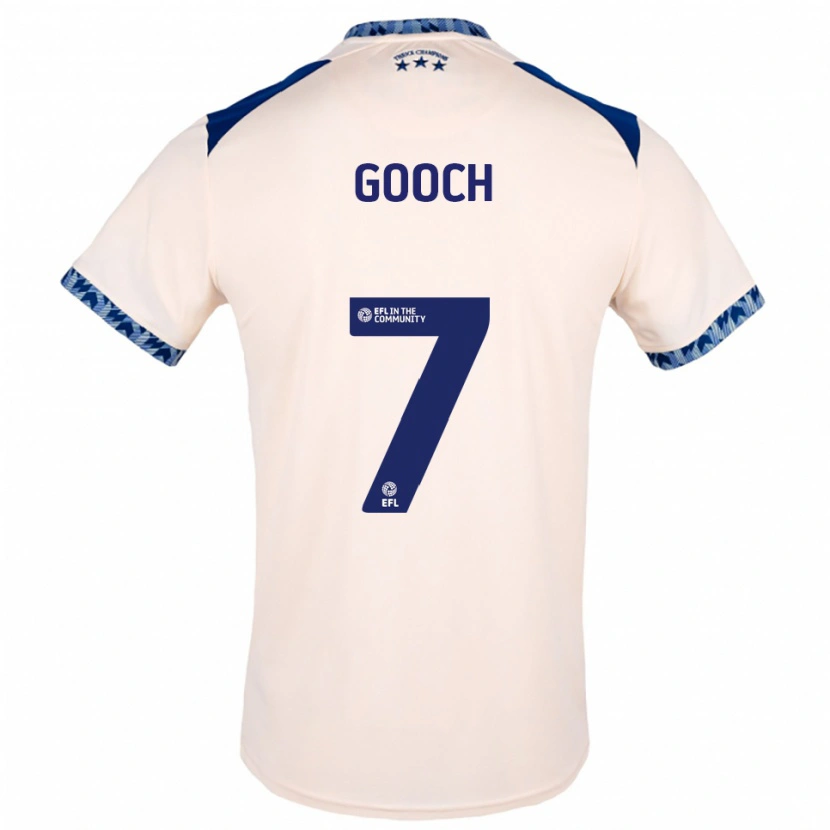 Danxen Homem Camisola Lynden Gooch #7 Branco Sujo Azul Marinho Alternativa 2025/26 Camisa