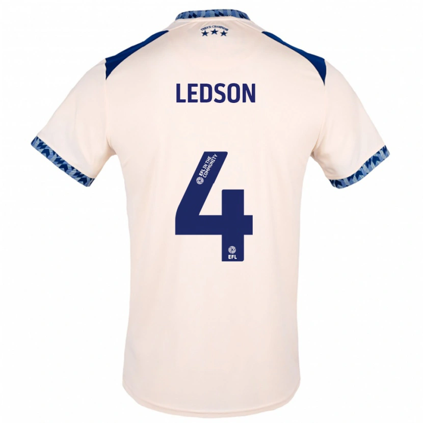 Danxen Homem Camisola Ryan Ledson #4 Branco Sujo Azul Marinho Alternativa 2025/26 Camisa