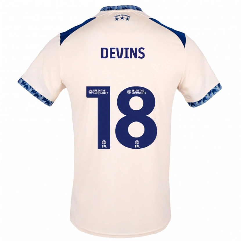 Danxen Homem Camisola Caitlin Devins #18 Branco Sujo Azul Marinho Alternativa 2025/26 Camisa