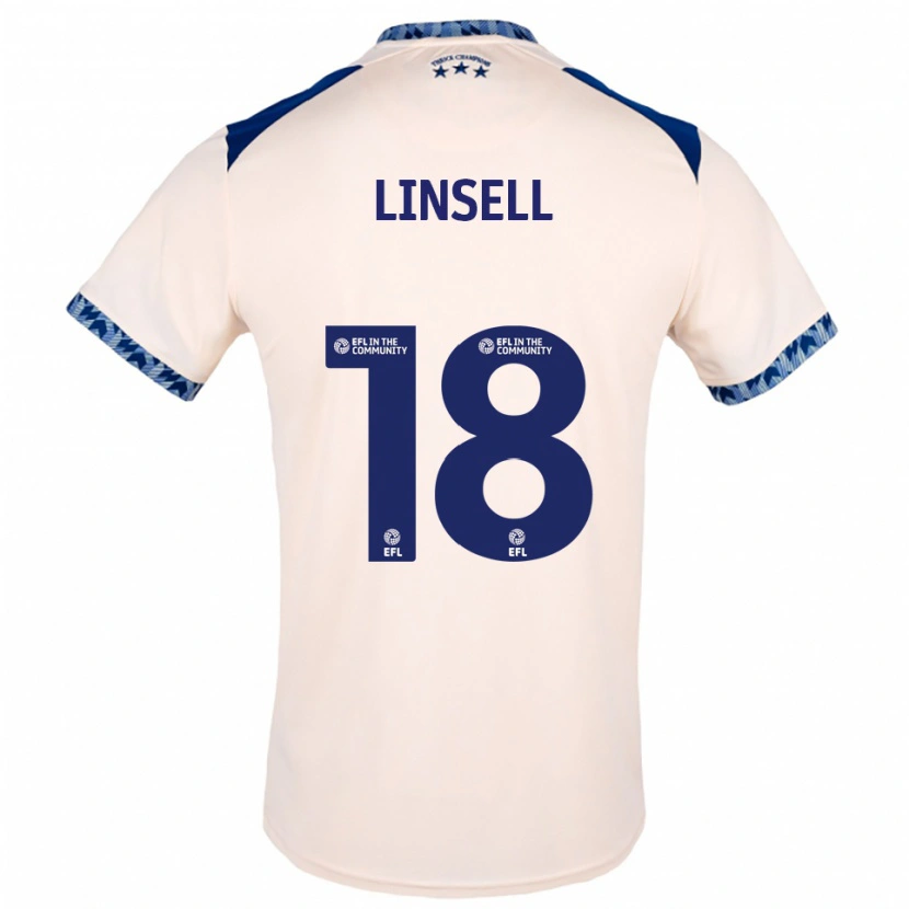 Danxen Homem Camisola Alice Linsell #18 Branco Sujo Azul Marinho Alternativa 2025/26 Camisa