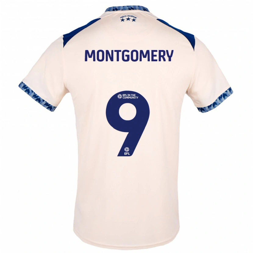 Danxen Homem Camisola Ria Montgomery #9 Branco Sujo Azul Marinho Alternativa 2025/26 Camisa
