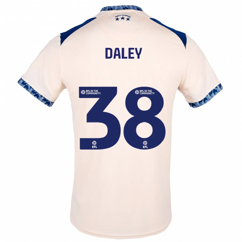 Danxen Homem Camisola Luke Daley #38 Branco Sujo Azul Marinho Alternativa 2025/26 Camisa