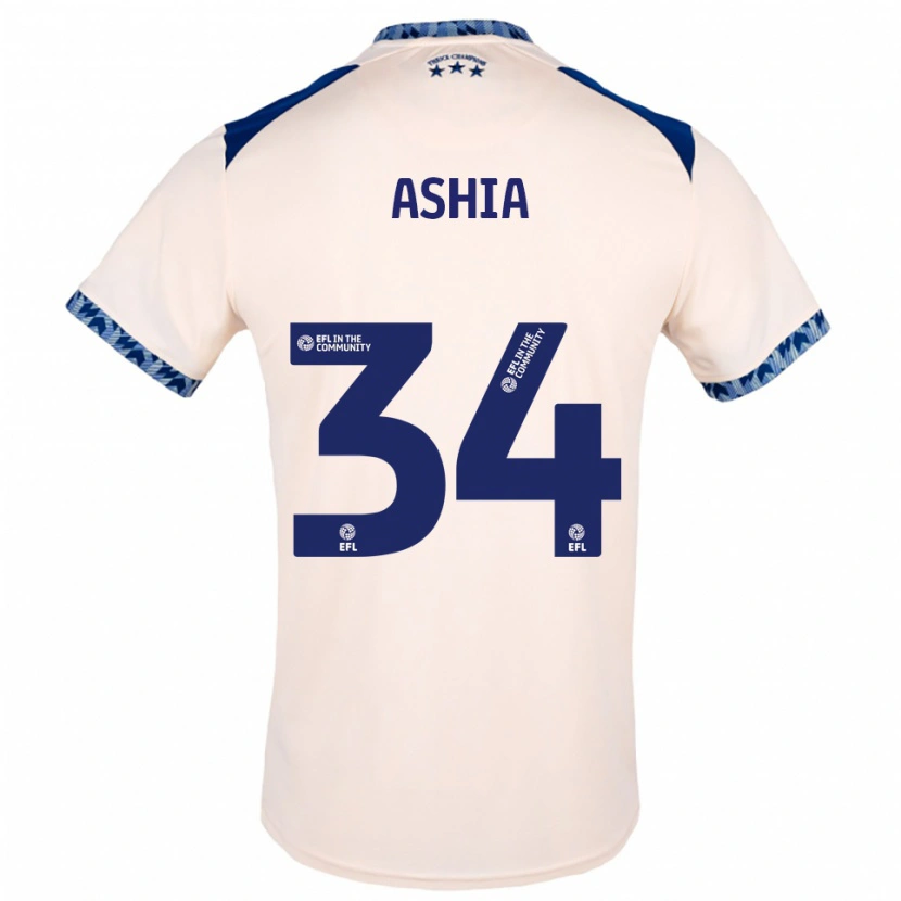 Danxen Homem Camisola Cameron Ashia #34 Branco Sujo Azul Marinho Alternativa 2025/26 Camisa