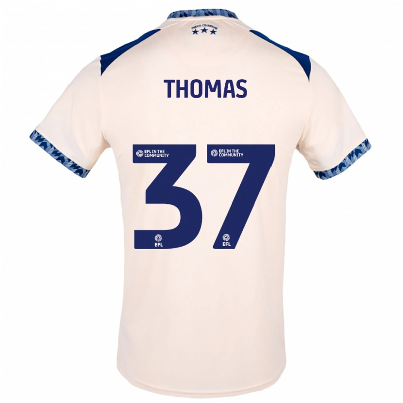 Danxen Homem Camisola Peter Thomas #37 Branco Sujo Azul Marinho Alternativa 2025/26 Camisa