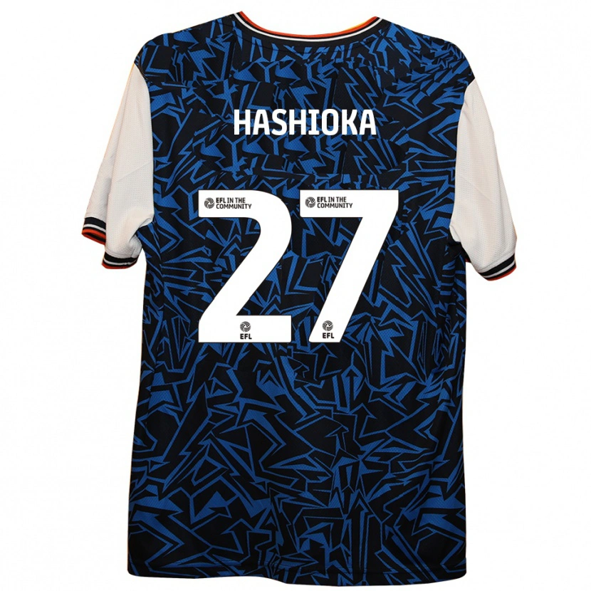 Danxen Homem Camisola Daiki Hashioka #27 Azul Preto Branco Alternativa 2025/26 Camisa