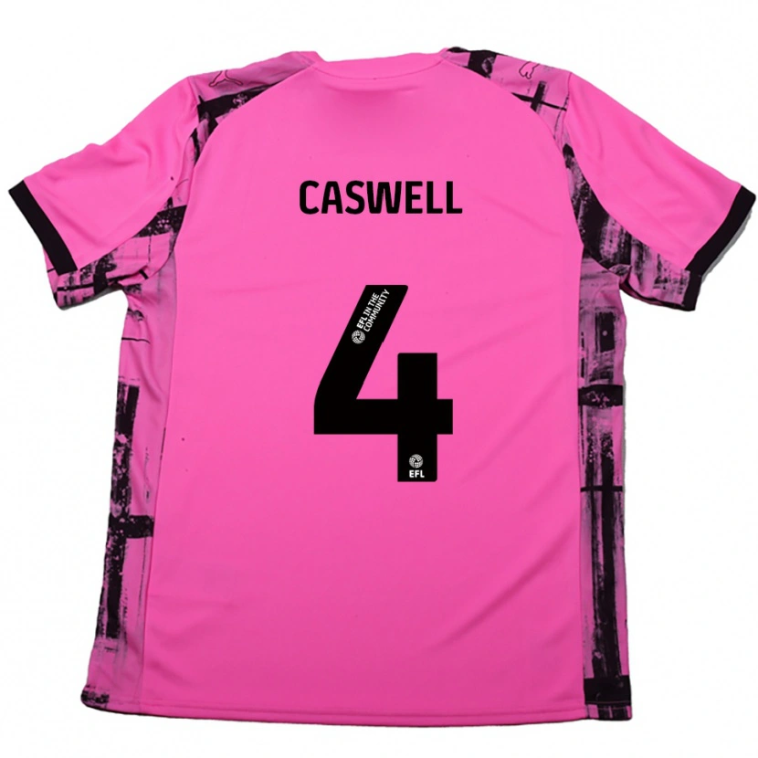 Danxen Homem Camisola Jordan Caswell #4 Rosa Vermelho Preto Alternativa 2025/26 Camisa
