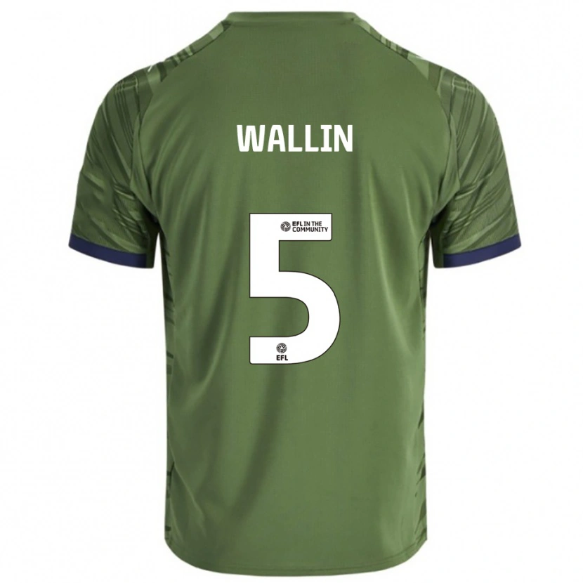 Danxen Homem Camisola Oscar Wallin #5 Verde Branco Alternativa 2025/26 Camisa