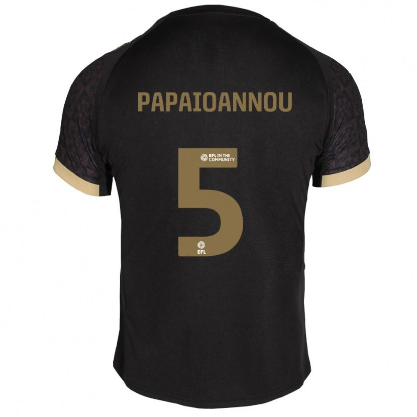 Danxen Homem Camisola Panagiota Papaioannou #5 Preto Dourado Alternativa 2025/26 Camisa