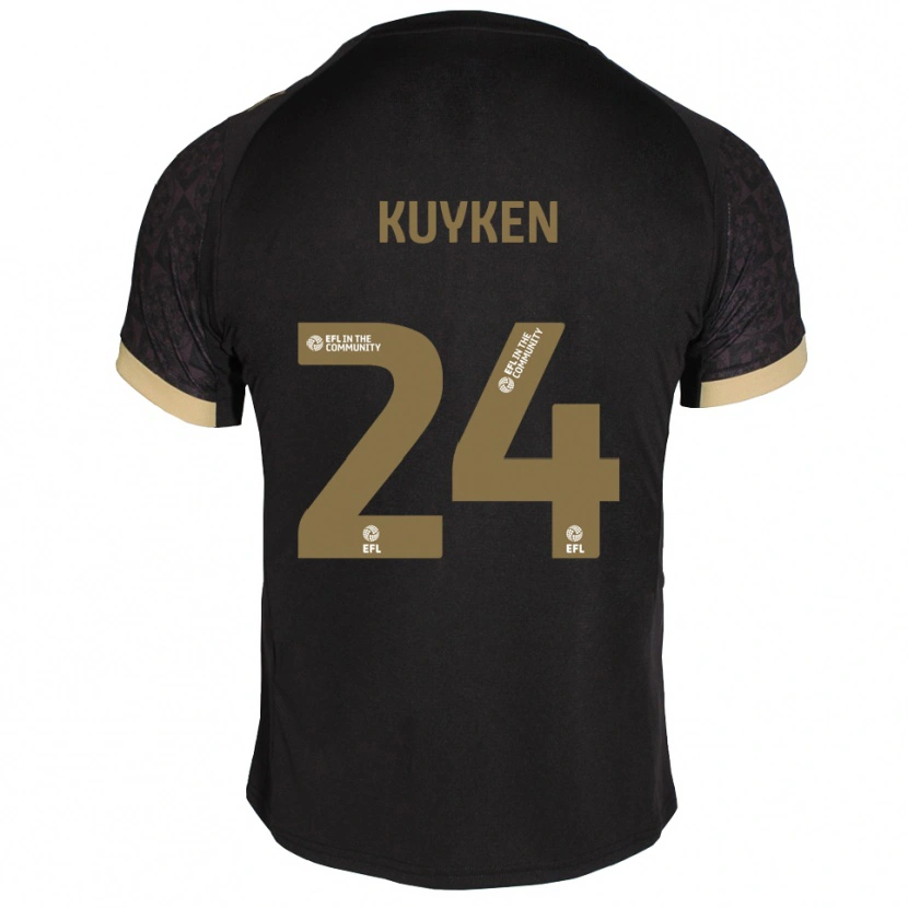 Danxen Homem Camisola Ava Kuyken #24 Preto Dourado Alternativa 2025/26 Camisa
