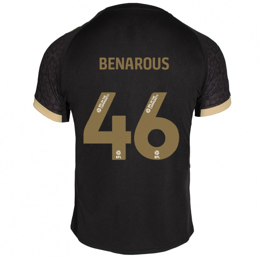 Danxen Homem Camisola Ayman Benarous #46 Preto Dourado Alternativa 2025/26 Camisa