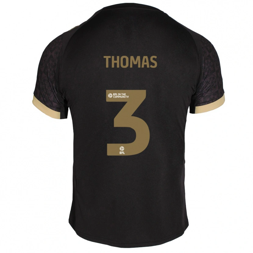 Danxen Homem Camisola Roxylea Thomas #3 Preto Dourado Alternativa 2025/26 Camisa