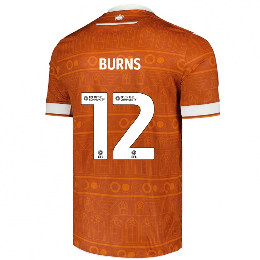 Danxen Homem Camisola Finley Burns #12 Laranja Branco Alternativa 2025/26 Camisa