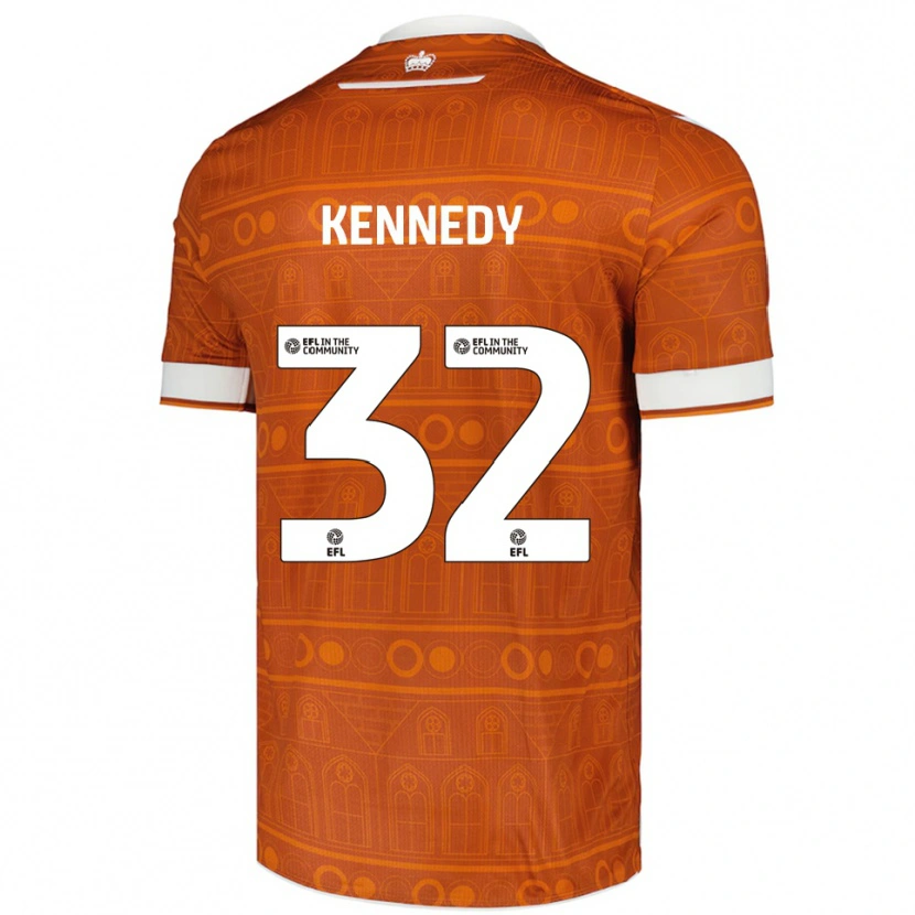 Danxen Homem Camisola Stevie Kennedy #32 Laranja Branco Alternativa 2025/26 Camisa