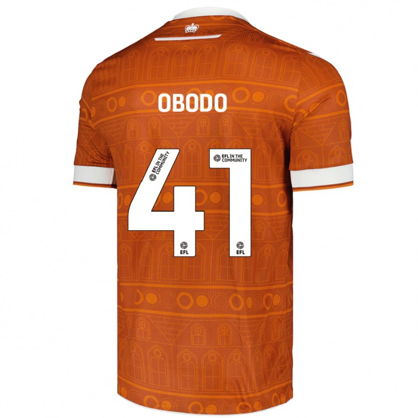 Danxen Homem Camisola Miles Obodo #41 Laranja Branco Alternativa 2025/26 Camisa