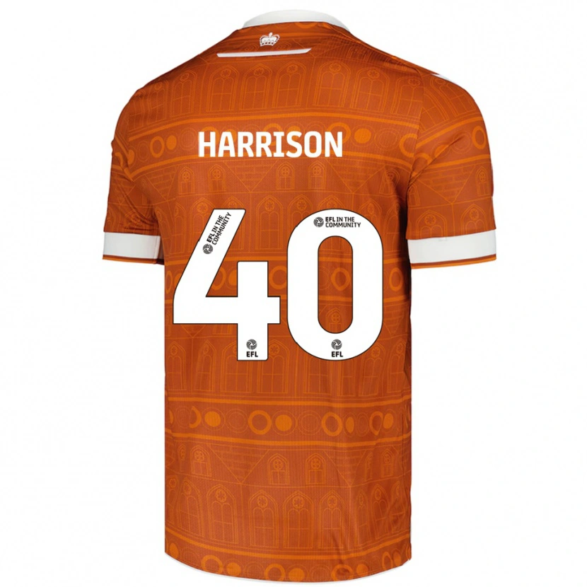 Danxen Homem Camisola Sam Harrison #40 Laranja Branco Alternativa 2025/26 Camisa