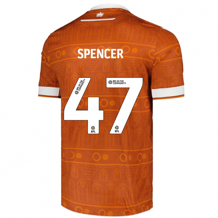 Danxen Homem Camisola Shay Spencer #47 Laranja Branco Alternativa 2025/26 Camisa