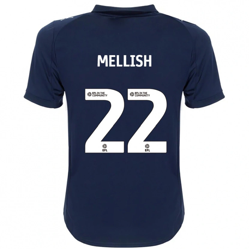 Danxen Homem Camisola Jon Mellish #22 Azul Marinho Branco Alternativa 2025/26 Camisa